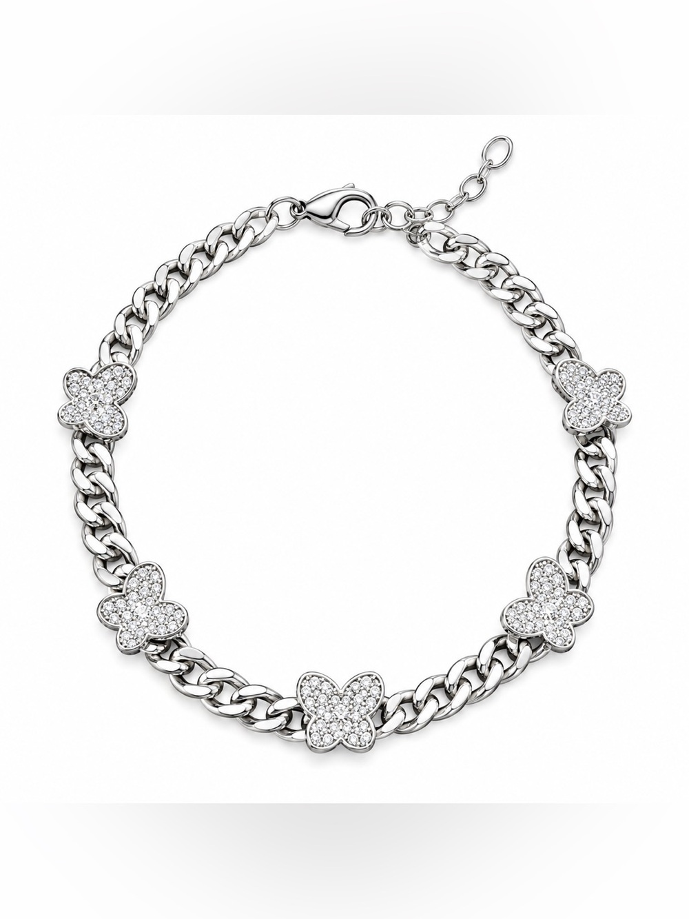 Luxury Moissanite Diamond Butterfly cuban link Bracelet